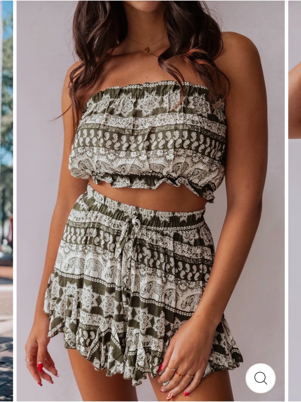 NWOT Amable Eternal Sunshine 2 Piece Boho Short Set M